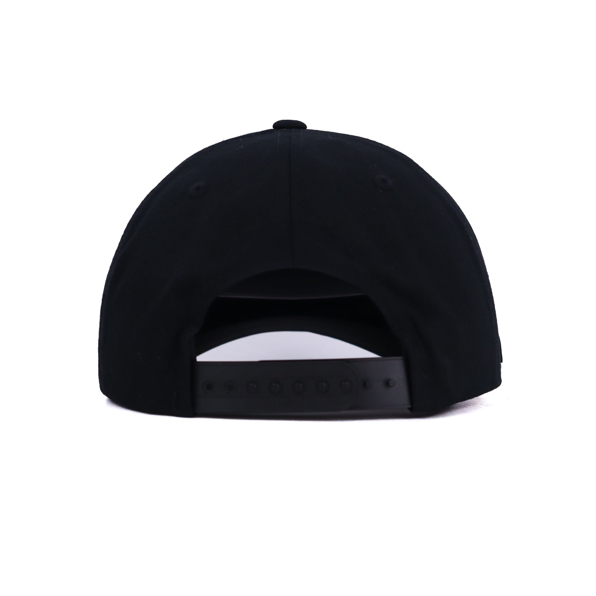 Adjustable snapback closure on black Lonestar Heritage Outpost USA longhorn hat.