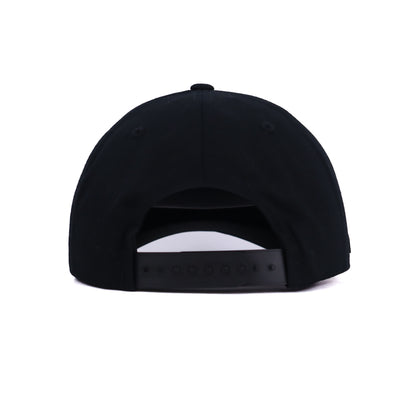 Adjustable snapback closure on black Lonestar Heritage Outpost USA longhorn hat.